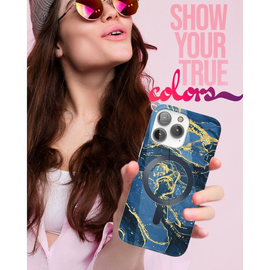 Encased Lexion MagSafe Case with Screen Protector iPhone 14 Pro - Blue Marble