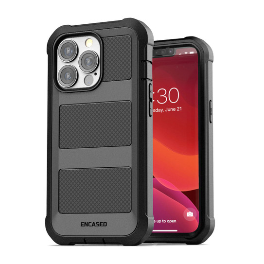 Encased Falcon Shield Case iPhone 13 Pro with Belt Clip Holster - Black