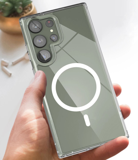 Encased Clear MagSafe Case Samsung Galaxy S23 Ultra with Belt Clip Holster - Clear