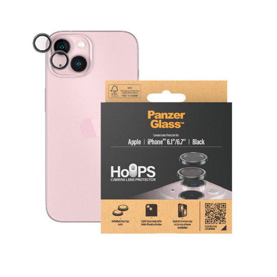 PanzerGlass Hoops Lens Protector iPhone 15/15 Plus - Black