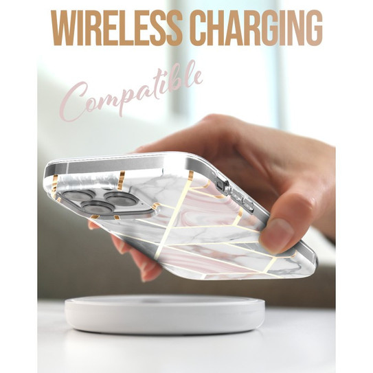 Encased Lexion MagSafe Case with Screen Protector iPhone 14 Pro - White Marble