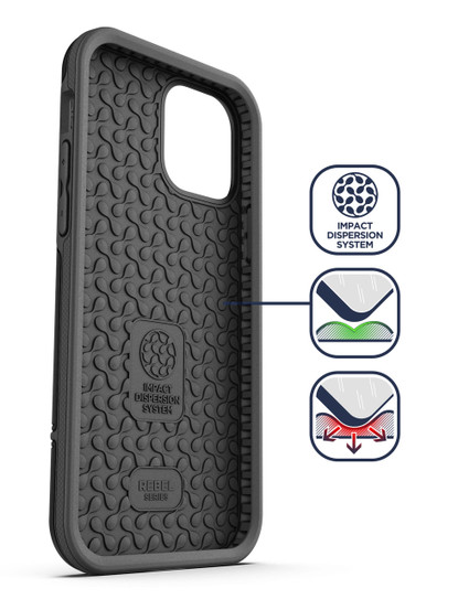 Encased Rebel Case iPhone 12/12 Pro with Belt Clip Holster - Black