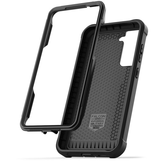 Encased Falcon Case Samsung Galaxy S21 FE 5G with Belt Clip Holster - Black