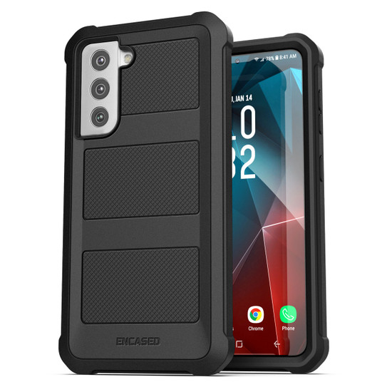 Encased Falcon Case Samsung Galaxy S21 FE 5G with Belt Clip Holster - Black
