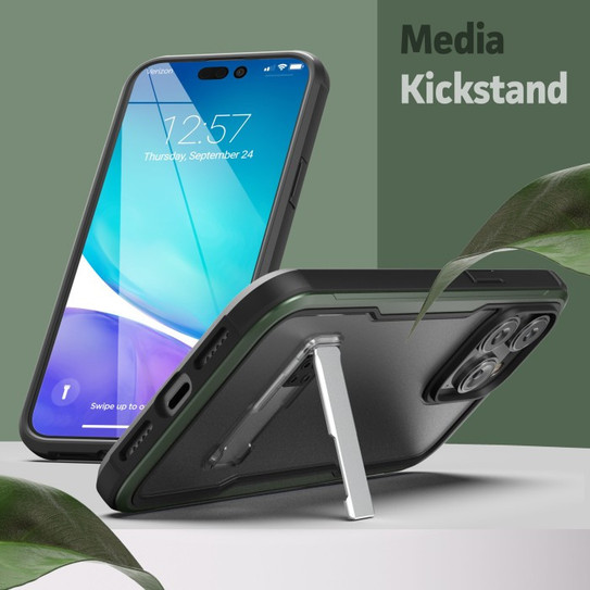 Encased Exos Armor Case with Screen Protector iPhone 14 Pro Max - Green