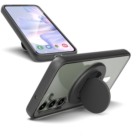 Encased Clear Magsafe Case Samsung Galaxy S23+ Plus with MagSafe Grip - Black