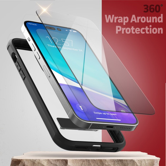 Encased Exos Armor Case with Screen Protector iPhone 14 Pro Max - Red