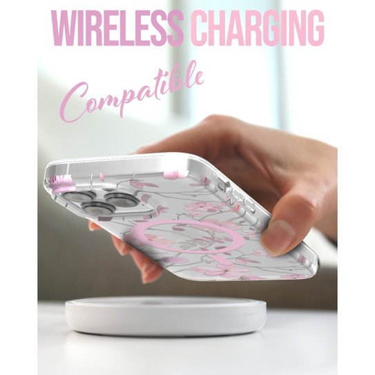 Encased Lexion MagSafe Case with Screen Protector iPhone 14 Pro Max - Pink Flowers