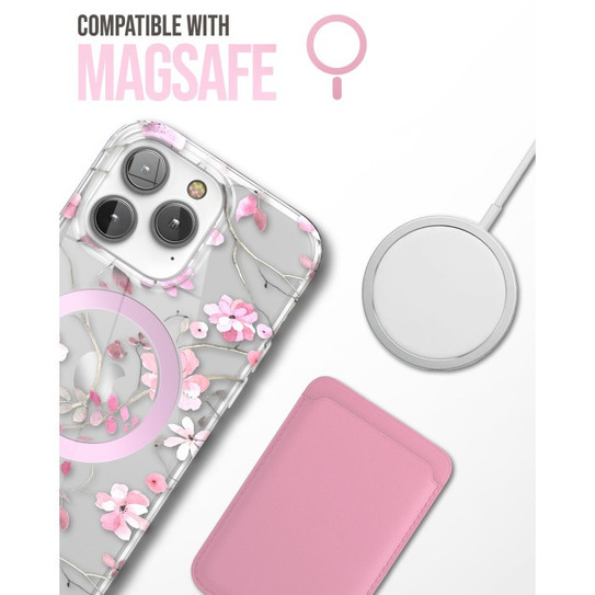 Encased Lexion MagSafe Case with Screen Protector iPhone 14 Pro Max - Pink Flowers