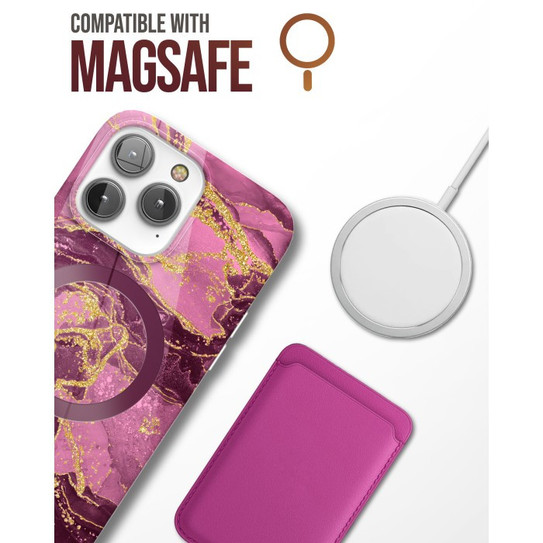 Encased Lexion MagSafe Case with Screen Protector iPhone 14 Pro - Purple Marble