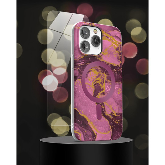 Encased Lexion MagSafe Case with Screen Protector iPhone 14 Pro - Purple Marble