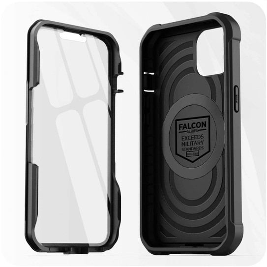 Encased Falcon Shield Case iPhone 13 Mini with Belt Clip Holster - Black