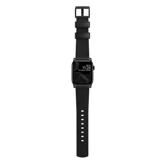 Nomad Horween Leather Strap Apple Watch 42/44/45/Ultra 49mm - Black (Black hardware)