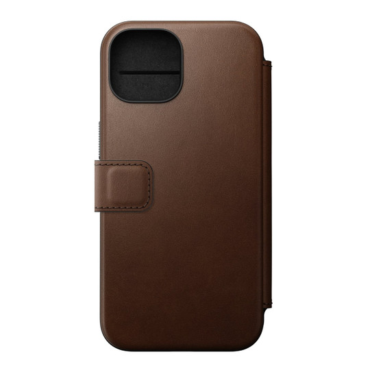 Nomad MagSafe Leather Folio Case iPhone 15 - Brown