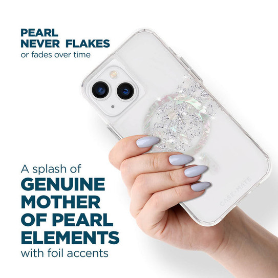 Case-Mate Karat Touch of Pearl Case iPhone 14 Plus - White/Black Case-Mate Karat Touch of Pearl Case iPhone 14 Plus - White/Black