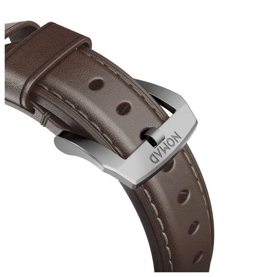 Nomad Traditional Strap Apple Watch 42/44/45/Ultra 49mm - Rustic Brown (Silver Hardware)