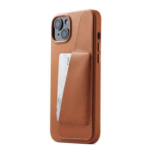 Mujjo Full Leather Wallet Case iPhone 14 Plus/15 Plus - Tan