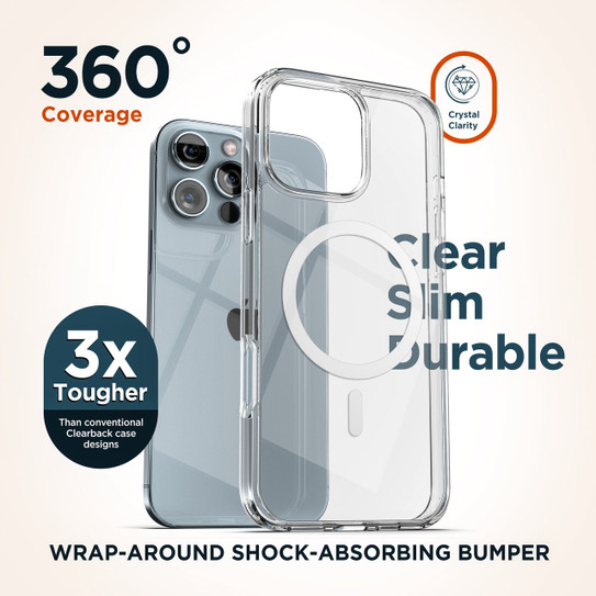 Encased MagSafe Clear Case iPhone 16 Pro Max with MagSafe Charger - Clear