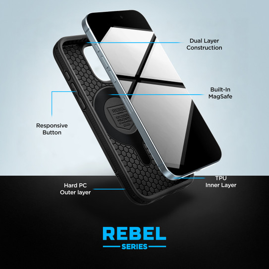 Encased Rebel MagSafe Case iPhone 16 Pro Max - Black