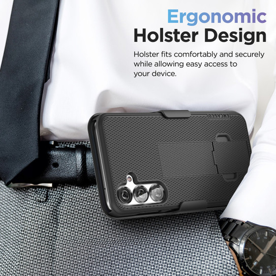 Encased Duraclip Case Samsung Galaxy S24+ Plus with Belt Clip Holster - Black