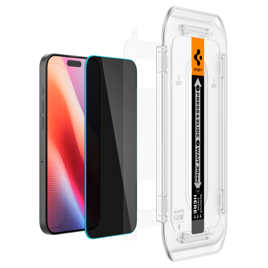 Spigen GLAS.tR EZ Fit Privacy 2 Pcs Screen Protector iPhone 16 Pro - Black