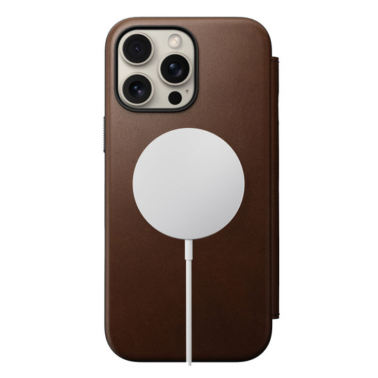 Nomad Modern Leather Folio Case iPhone 16 Pro Max - Brown