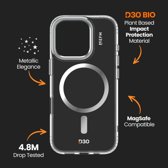 EFM Volta D3O BIO Case Armour iPhone 16 Pro - Clear
