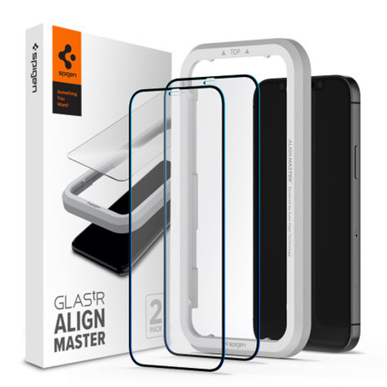 Spigen AlignMaster GLAS.tR Tempered Glass iPhone 12 Pro Max - Black Spigen AlignMaster GLAS.tR Tempered Glass iPhone 12 Pro Max - Black