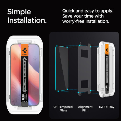 Spigen GLAS.tR EZ Fit Privacy 2 Pcs Screen Protector iPhone 16 Pro Max - Black