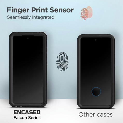 Encased Falcon Case Built-in Screen Guard Samsung Galaxy A72 With Belt Clip Holster - Black