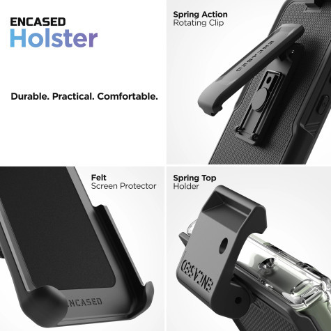 Encased Clear Back Case Samsung Galaxy S23 Ultra with Belt Clip Holster - Clear