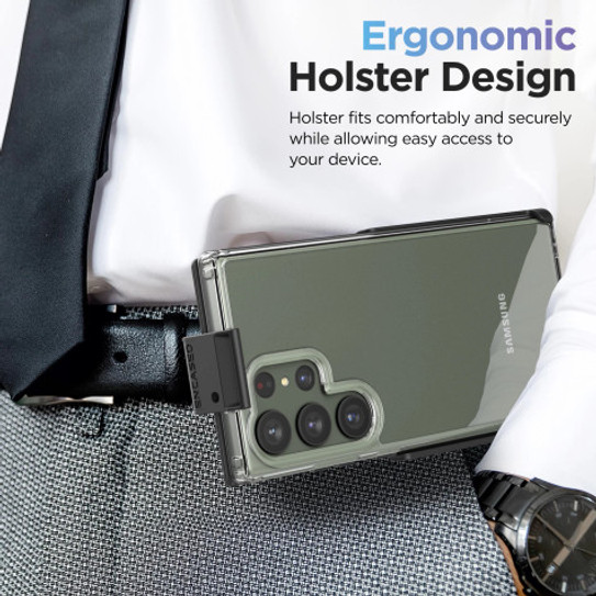 Encased Clear Back Case Samsung Galaxy S23 Ultra with Belt Clip Holster - Clear