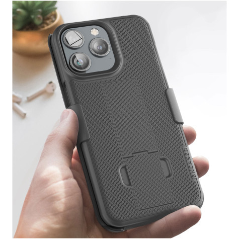 Encased Duraclip with Belt Clip Holster iPhone 15 Pro Max - Black