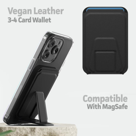 Encased Clear Back Magsafe Case iPhone 14 Pro Max with Leather Wallet - Clear