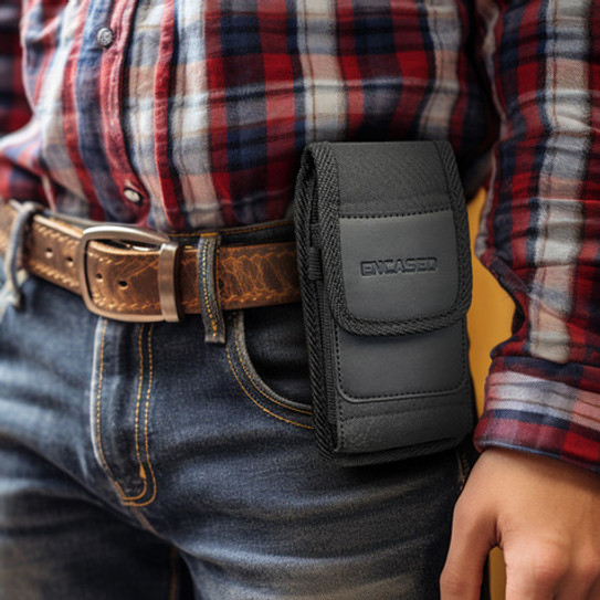 Encased Falcon Case Samsung Galaxy S24 Ultra with Belt Clip Pouch - Black