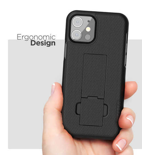 Encased Combo Case iPhone 12/12 Pro with Belt Clip Holster - Black Encased Combo Case iPhone 12/12 Pro with Belt Clip Holster - Black