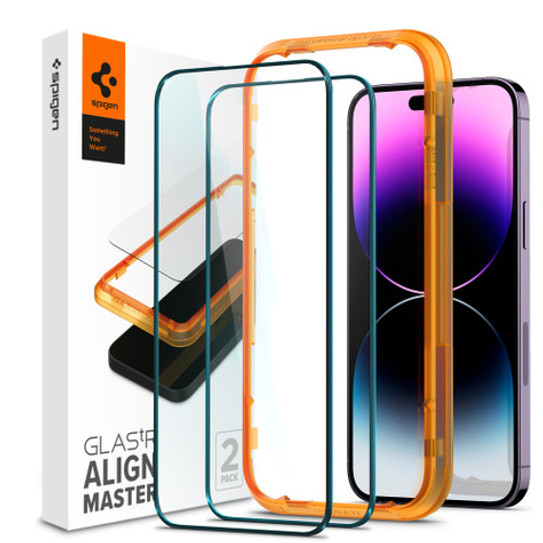 Spigen AlignMaster GLAS.tR Full Cover 2 PCS Screen Protector iPhone 14 Pro Max - Black Spigen AlignMaster GLAS.tR Full Cover 2 PCS Screen Protector iPhone 14 Pro Max - Black