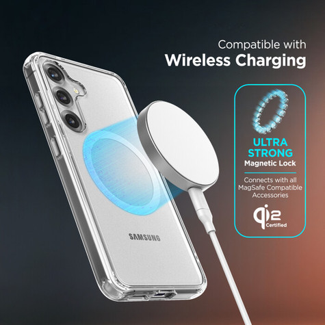 Encased Clear Back Case Samsung Galaxy S25+ Plus with Belt Clip Holster - Clear