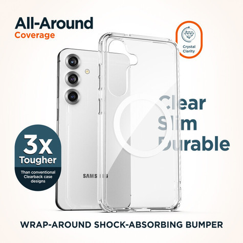 Encased Clear Back Case Samsung Galaxy S25+ Plus with Belt Clip Holster - Clear