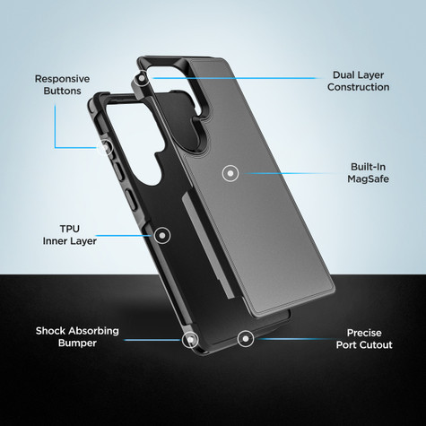 Encased Challenger Case Samsung Galaxy S25 Ultra - Black