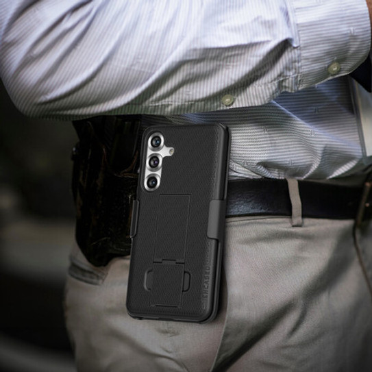 Encased Duraclip Case Samsung Galaxy S25+ Plus with Belt Clip Holster - Black