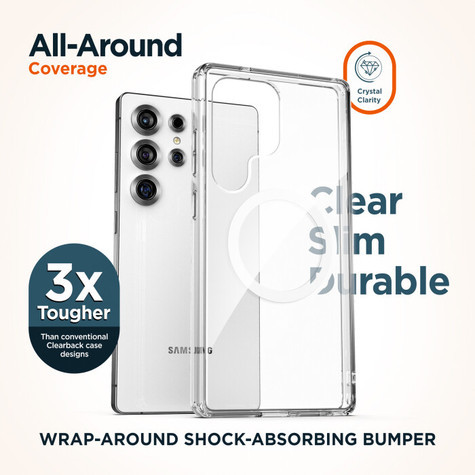 Encased Clear Back Case Samsung Galaxy S25 Ultra with MagSafe Charger - Clear