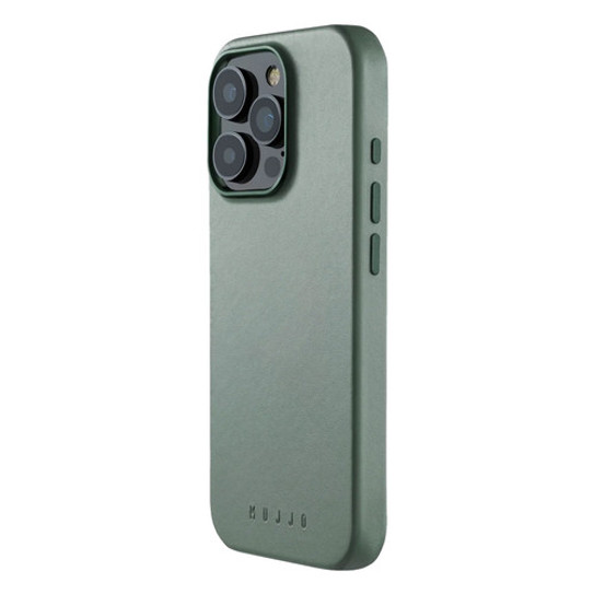 Mujjo Leather Case iPhone 16 Pro - Green Smoke