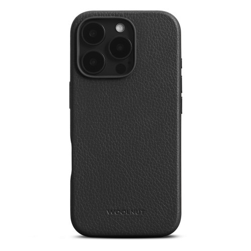 Woolnut Leather Case iPhone 16 Pro - Black