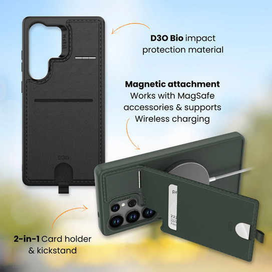 EFM Berlin Wallet with D3O BIO Case Samsung Galaxy S25 Ultra - Black