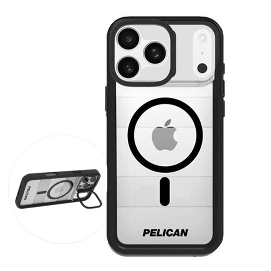 Pelican Protector Magsafe Case with Stand iPhone 17 Pro - Clear/Black