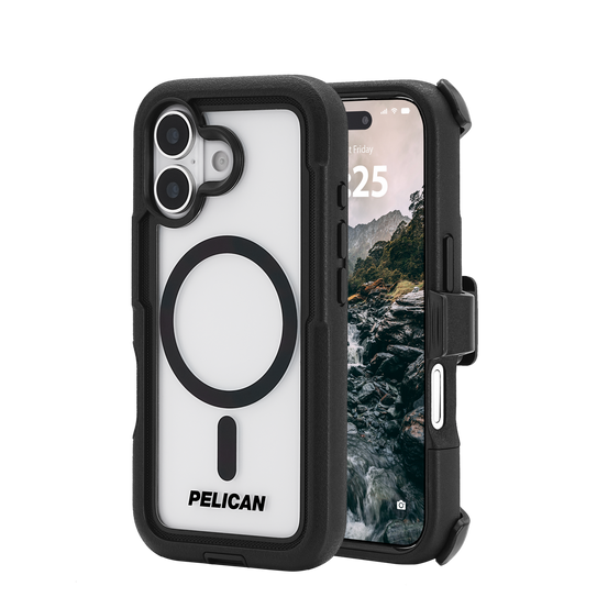Pelican Voyager Magsafe with Holster Case iPhone 17 - Black/Clear