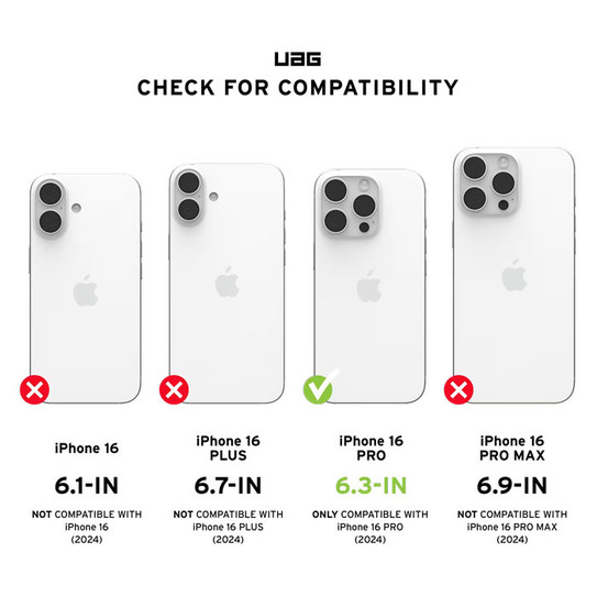 UAG Plyo Magsafe Case iPhone 16 Pro - Ice/White