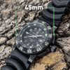  Smith & Wesson Diver Watch, Tritium, 45 mm, Black Rubber/Nylon Strap 