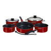  Magma Nestable 10 Piece Induction Non-Stick Enamel Finish Cookware Set - Magma Red 